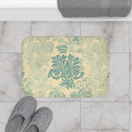 Blue Damask Bath Mat