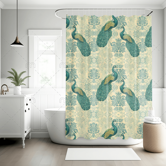 Peacock Print Shower Curtain