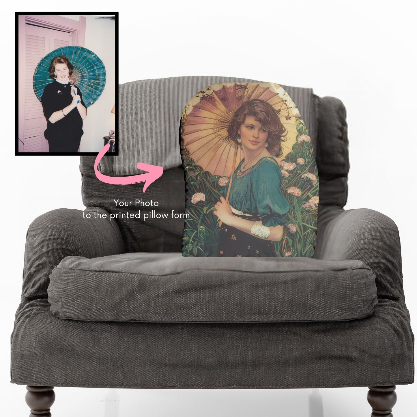 Art Nouveau Portrait Pillows Vintage style throw pillow and novelty gift