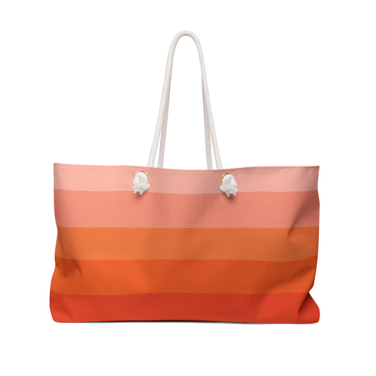 Sunset Orange and Peach Gradient Weekender Bag