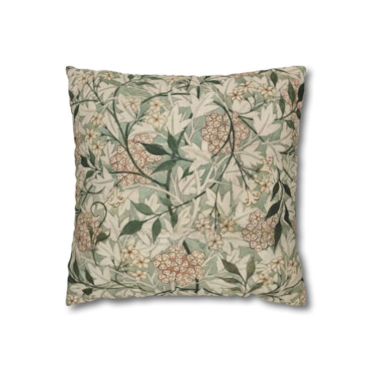 Cover only: White Jasmine and Hawthorn Vine, William Morris vintage garden Pillow Cover