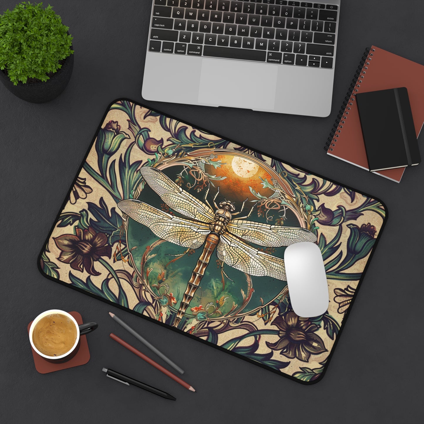 Dragonfly Moon Desk Mat