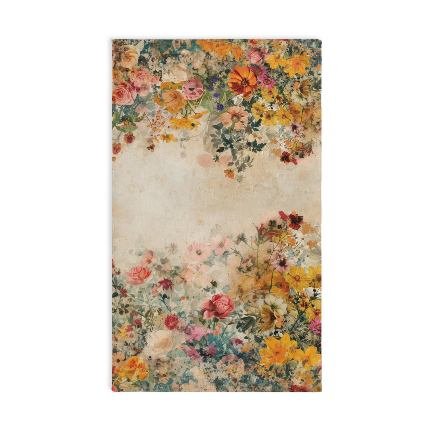 Hand Towel Vintage Pressed Flowers Garden Bathroom Accent towel