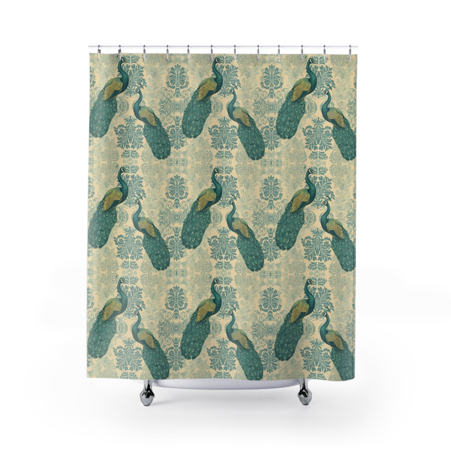 Peacock Print Shower Curtain