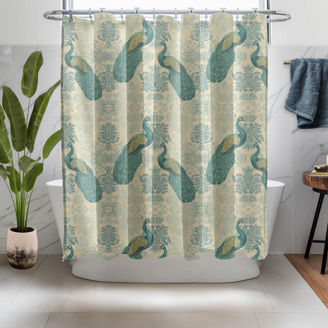 Peacock Print Shower Curtain