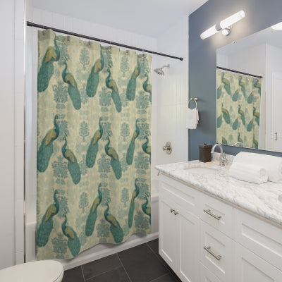 Peacock Print Shower Curtain