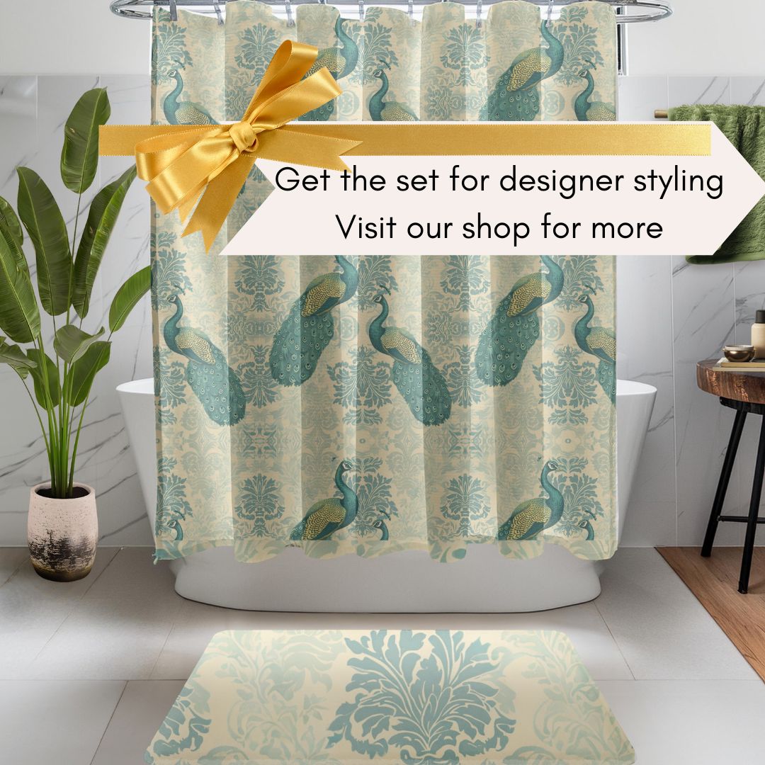 Peacock Print Shower Curtain